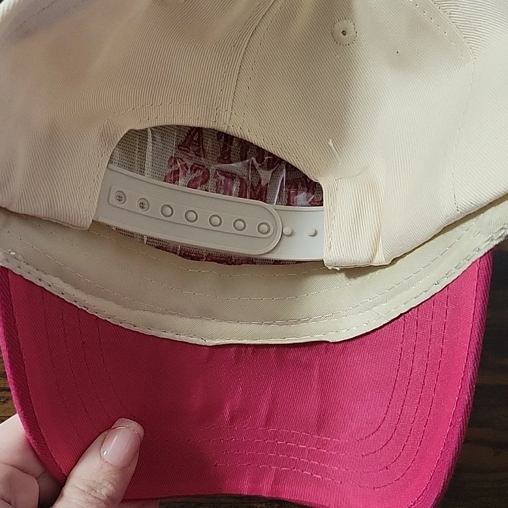 NEW Pink and Cream Cap with Bold Statement